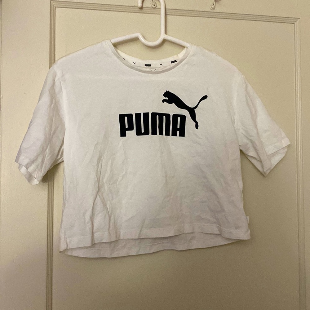 puma white and black crop top size: S